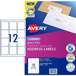 AVERY LASER LABEL L7164 12 PER PAGE