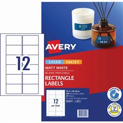 AVERY MEDIA LASER LABELS L7671 76.2x46.4MM VIDEO FACE BX300