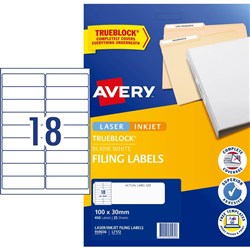 AVERY MEDIA LASER LABELS L7172 RING BINDER UNI
