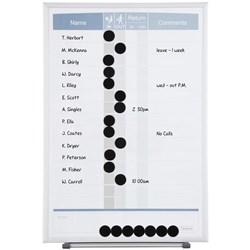 QUARTET MATRIX IN/OUT BOARD 410x280mm 15 Names Portrait