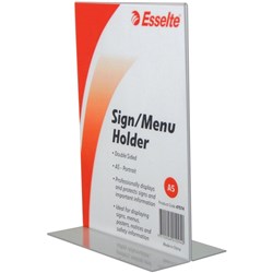 ESSELTE SIGN / MENU HOLDER A5 DOUBLE SIDED PORTRAIT 47901