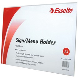 ESSELTE SIGN / MENU HOLDER A3 LANDSCAPE WALL MOUNT 47585