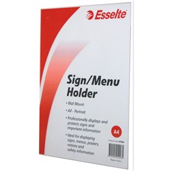 ESSELTE SIGN MENU HOLDER A4 WALL MOUNT PORTRAIT
