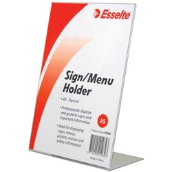 ESSELTE SIGN / MENU HOLDER A5 SLANTED PORTRAIT