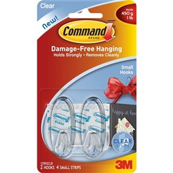 COMMAND CLEAR SMALL HOOK 2 PACK 17092CLR