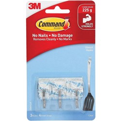 COMMAND CLEAR UTENSIL HOOK 3 Pack 17067CLR