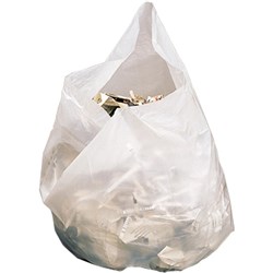 GARBAGE BAGS MEDIUM 28 LITRE 650X510MM WHITE / BLACK ROLL pk50