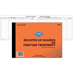 ZIONS REGISTER OF INJURIES AND FIRST AID RIFA BOOKS