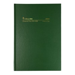 COLLINS FINANCIAL YEAR DIARY A5 2 DAYS TO PAGE GREEN
