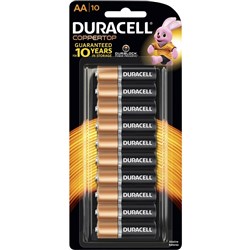 DURACELL ALKALINE BATTERY CARD AA 10/Card PK10