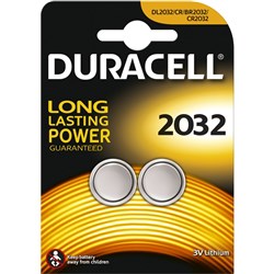 DURACELL SPECIALITY BUTTON Battery DL2032 Lithium 2 pack 2032