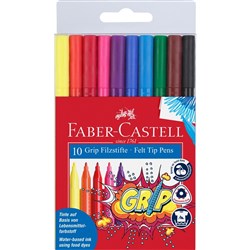 FABER-CASTELL MARKERS TRIANGULAR ASSORTED 10s
