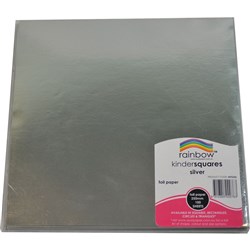 KINDER SHAPES FOIL 125MM SQAURE SILVER