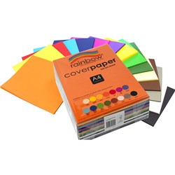 RAINBOW COVER PAPER ASSORT 125GSM A4 PACK 500