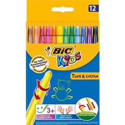 BIC KIDS TWIST CRAYONS Turn & Colour Wallet of 12