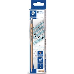 STAEDTLER NATURAL EXAM PENCIL 2B With Eraser Tip Pack of 12