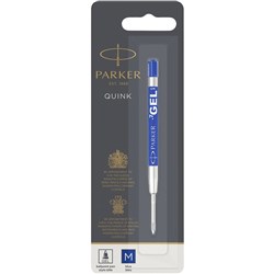 PARKER REFILLS & INK GEL MEDIUM BL1 BLUE