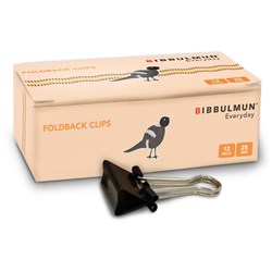 BIBBULMUN FOLDBACK CLIPS 25mm Pack of 12