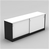 OM CREDENZA W1800 x D450 x H720MM WHITE CHARCOAL