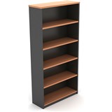 OM BOOKCASE W900 x D320 x H1800mm Cherry Charcoal