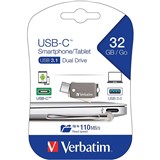 VERBATIM ON THE GO TYPE C TO USB DRIVE 32GB