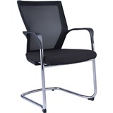 RAPID VISITOR CHAIR MESH BACK BLACK CHROME CANTILEVER UNDERF WMCC