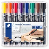 STAEDTLER LUMOCOLOR PERMANENT MARKER 352 BULLET ASSORTED WALLET OF 8