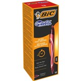 BIC GELOCITY GEL PEN RETRACTABLE 07MM MEDIUM RED PACK OF 12