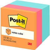 POSTIT SUPER STICKY NOTE 2027SSGFA 76X76MM 360 SHEETS CUBE BRIGHTS
