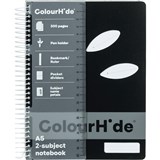 COLOURHIDE NOTEBOOK A5 2 SUBJECT 300 PAGE PP COVER BLACK