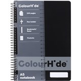 COLOURHIDE NOTEBOOK A5 200 PAGE PP COVER BLACK