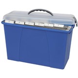 CRYSTALFILE CARRY CASE CLEAR LID BLUE BASE