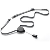 DURABLE LANYARD FLEX WITH BADGE REEL BLACK PACK OF 10