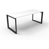RAPIDLINE DELUXE INFINITY DESK LOOP LEG SINGLE SIDED 1800W X 750D X 730MMH WHITEBLACK