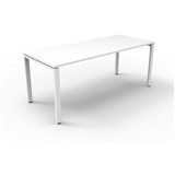 Deluxe Profile Desk No Screen 1200Wx750D White Top White Frame