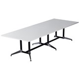 Typhoon Boardroom Table 3200Wx1200mmD 2 Piece White Top Black Legs Chrome Base