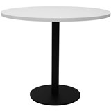RAPIDLINE ESTILLO DISC BASE ROUND TABLE 1200D X 755MMH WHITE TOP BLACK BASE