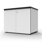 Infinity Swing 2 Door Storage Cupboard 730Hx900Wx600mmD Natural White with Black Edge