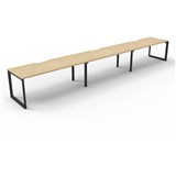 RAPIDLINE DELUXE INFINITY DESK LOOP LEG SINGLE SIDED 3 PERSON 4500WX750DX730MMH OAKBLACK