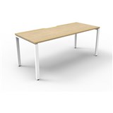 Deluxe Profile Desk No Screen 1500Wx750D Oak Top White Frame