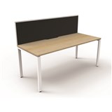 Deluxe Profile Desk With Screen 1200Wx750D Oak Top White Frame