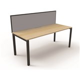 RAPIDLINE DELUXE INFINITY DESK PROFILE LEG ONE SIDED  SCREEN 1500MMW OAKBLACK