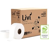 LIVI ESSENTIALS TOILET PAPER 1PLY JUMBO ROLL 600M BOX OF 8