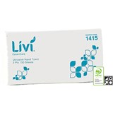 LIVI ESSENTIALS HAND TOWEL ULTRASLIM 2 PLY 150 SHEET BOX OF 16