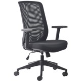 MONDO GENE MESH BACK OFFICE CHAIR WITH ARMS BLACK MESH BACK AND FABRIC SEAT