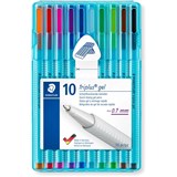 STAEDTLER TRIPLUS GEL PENS ASSORTED WALLET OF 10