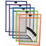 PROTEXT REWRITEABLE POCKETS A4 WITH BLACK MARKERS ASSORTED PACK OF 10