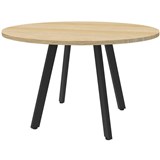 RAPIDLINE ETERNITY MEETING ROUND TABLE 900D X 730MMH OAK TOP BLACK BASE