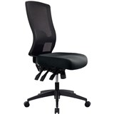 BURO TIDAL OFFICE CHAIR HIGH MESH BACK NO ARMS SEAT SLIDE BLACK FABRIC SEAT AND BACK