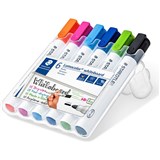 STAEDTLER LUMOCOLOUR 351 WHITEBOARD MARKER BULLET POINT ASSORTED COLOURS WLT6